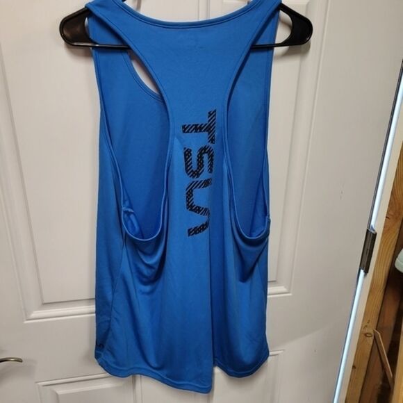 Tesla Performance Blue Racerback Quick Dry Logo Tank Top‎ Large - Picture 2 of 7